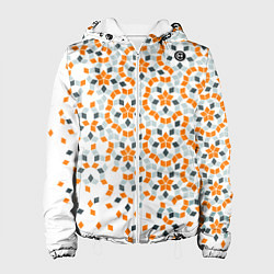 Женская куртка Плитки Пенроуза в оранжево серой палитре