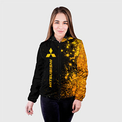 Куртка с капюшоном женская Mitsubishi - gold gradient: по-вертикали, цвет: 3D-черный — фото 2