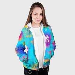 Куртка с капюшоном женская New York Yankees - baseball team - logo, цвет: 3D-белый — фото 2
