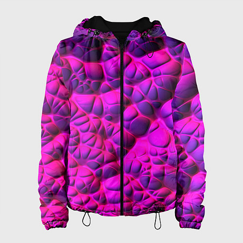 Женская куртка Объемная розовая текстура / 3D-Черный – фото 1