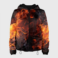 Куртка с капюшоном женская Огонь и искры, цвет: 3D-черный
