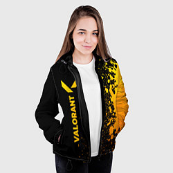 Куртка с капюшоном женская Valorant - gold gradient: по-вертикали, цвет: 3D-черный — фото 2