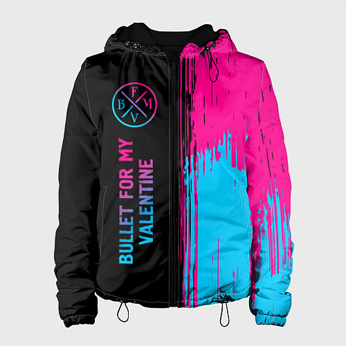 Женская куртка Bullet For My Valentine - neon gradient: по-вертик / 3D-Черный – фото 1