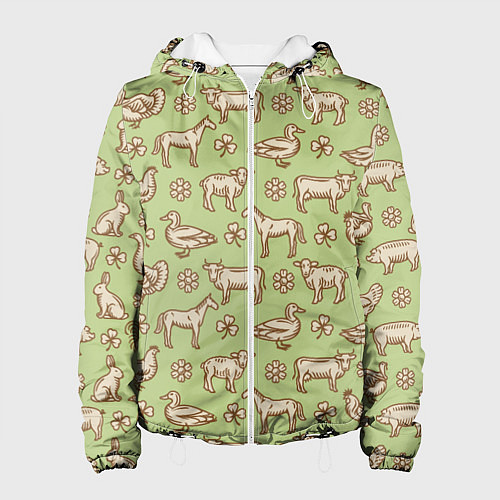 Женская куртка Фермерские животные / 3D-Белый – фото 1