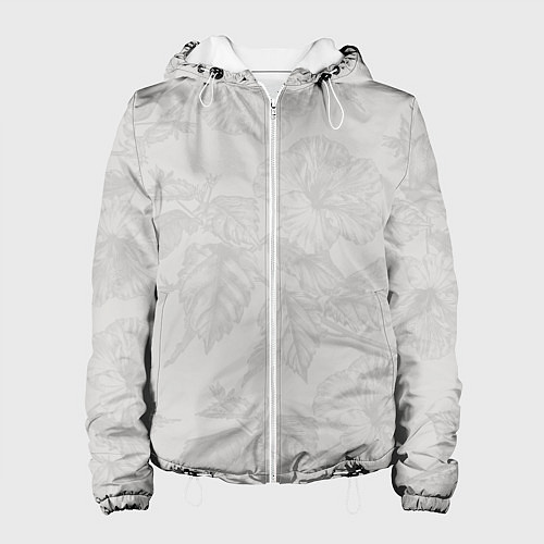 Женская куртка Цветы в бежевых тонах / 3D-Белый – фото 1