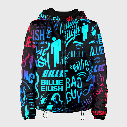 Женская куртка Billie Eilish neon pattern / 3D-Черный – фото 1