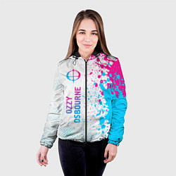 Куртка с капюшоном женская Ozzy Osbourne neon gradient style: по-вертикали, цвет: 3D-черный — фото 2