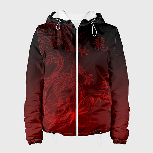 Женская куртка Дракон в градиенте / 3D-Белый – фото 1