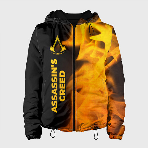Женская куртка Assassins Creed - gold gradient: по-вертикали / 3D-Черный – фото 1