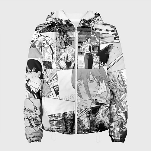 Женская куртка Человек Бензопила манга / 3D-Белый – фото 1