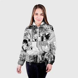 Куртка с капюшоном женская Человек Бензопила манга, цвет: 3D-белый — фото 2