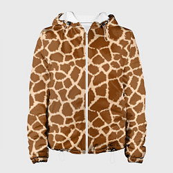 Куртка с капюшоном женская Кожа жирафа - giraffe, цвет: 3D-белый