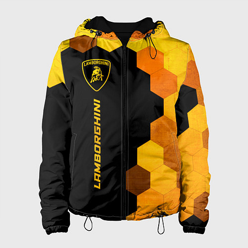 Женская куртка Lamborghini - gold gradient: по-вертикали / 3D-Черный – фото 1