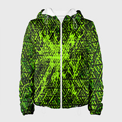 Женская куртка Зелёная глитч инфекция