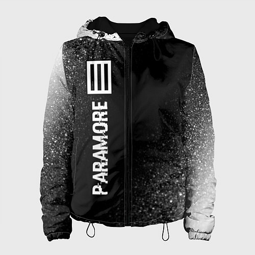 Женская куртка Paramore glitch на темном фоне: по-вертикали / 3D-Черный – фото 1