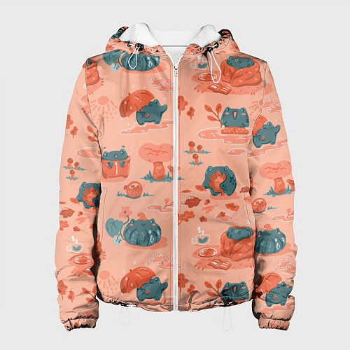 Женская куртка Осенние лягушки / 3D-Белый – фото 1