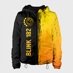 Куртка с капюшоном женская Blink 182 - gold gradient: по-вертикали, цвет: 3D-черный