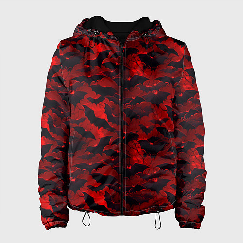 Женская куртка Летучие мыши в красную ночь / 3D-Черный – фото 1