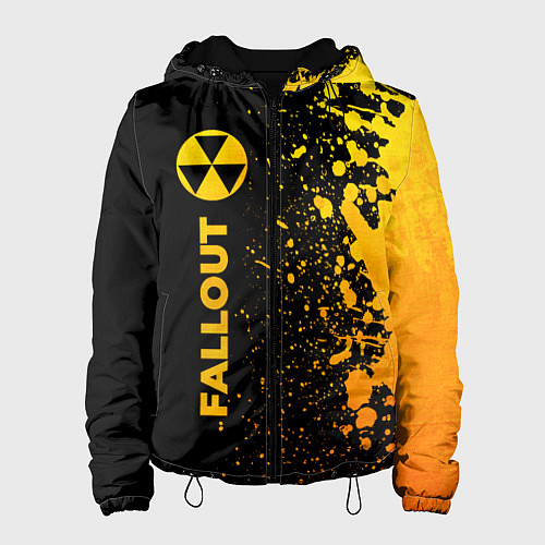 Женская куртка Fallout - gold gradient: по-вертикали / 3D-Черный – фото 1