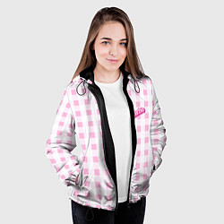 Куртка с капюшоном женская Barbie - розовая клетка костюма из фильма, цвет: 3D-черный — фото 2