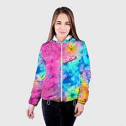 Куртка с капюшоном женская Barbie - floral pattern - tie-dye, цвет: 3D-белый — фото 2