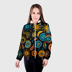 Куртка с капюшоном женская Африканский узор - нейросеть, цвет: 3D-белый — фото 2