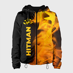 Куртка с капюшоном женская Hitman - gold gradient по-вертикали, цвет: 3D-черный
