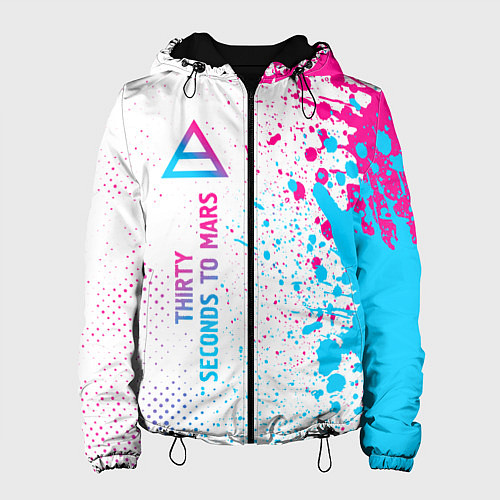 Женская куртка Thirty Seconds to Mars neon gradient style: по-вер / 3D-Черный – фото 1