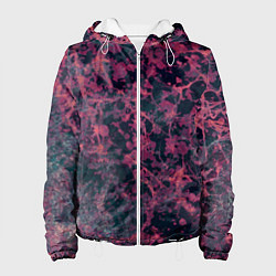 Куртка с капюшоном женская Абстракция - аметистовый ирис, цвет: 3D-белый