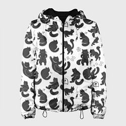 Женская куртка Эмоциональные черно-белые коты