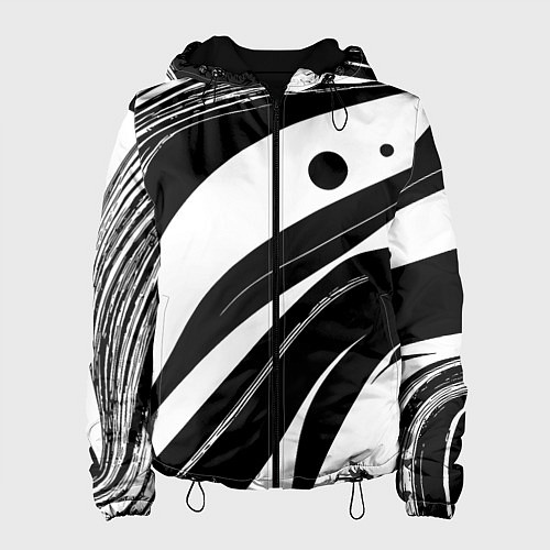 Женская куртка Abstract black and white composition / 3D-Черный – фото 1