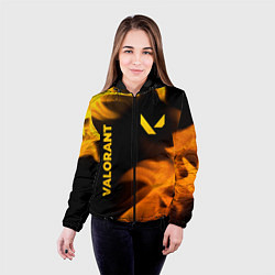 Куртка с капюшоном женская Valorant - gold gradient вертикально, цвет: 3D-черный — фото 2