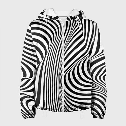Женская куртка Цвета зебры оптическая иллюзия / 3D-Белый – фото 1