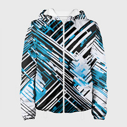 Женская куртка Киберпанк линии белые и синие