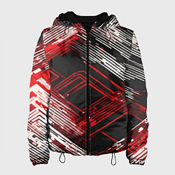 Женская куртка Киберпанк линии белые и красные