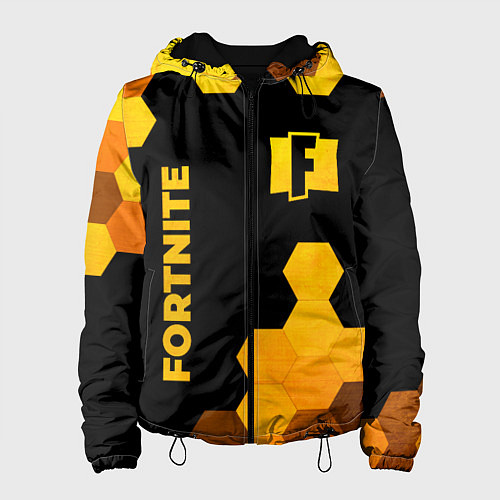 Женская куртка Fortnite - gold gradient вертикально / 3D-Черный – фото 1