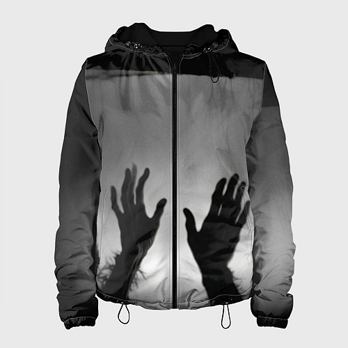 Женская куртка Руки зомби в ночном тумане / 3D-Черный – фото 1