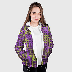 Куртка с капюшоном женская Разноцветные толстые линии, цвет: 3D-белый — фото 2