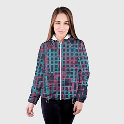 Куртка с капюшоном женская Разноцветные толстые линии, цвет: 3D-белый — фото 2