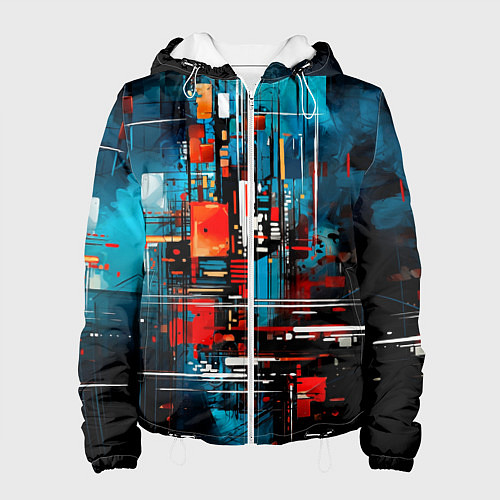 Женская куртка Городская абстракция / 3D-Белый – фото 1