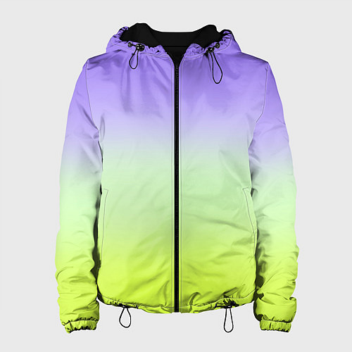 Женская куртка Фиолетовый мятный и желто-зеленый градиент / 3D-Черный – фото 1