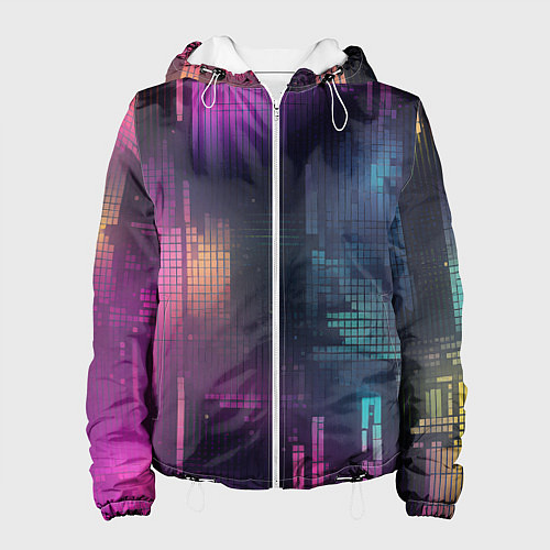 Женская куртка Цветные пиксели retro / 3D-Белый – фото 1
