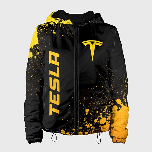 Женская куртка Tesla - gold gradient вертикально / 3D-Черный – фото 1
