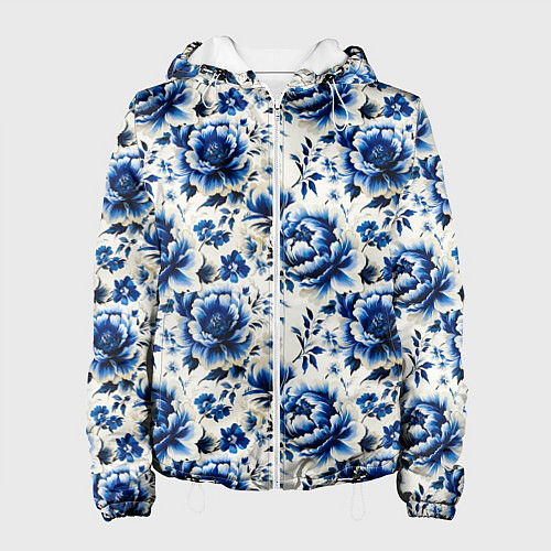 Женская куртка Гжель узор паттерн / 3D-Белый – фото 1