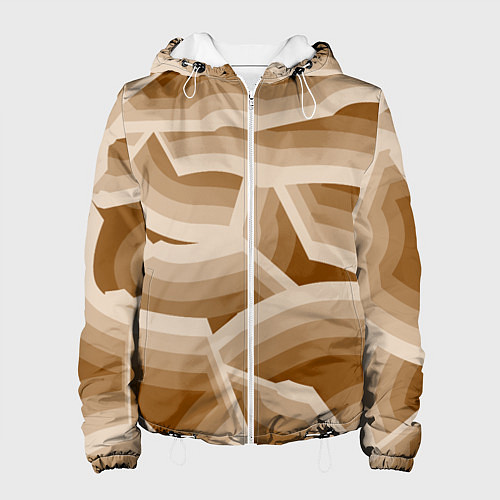 Женская куртка Кофейные линии / 3D-Белый – фото 1