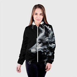 Куртка с капюшоном женская Дымный волк, цвет: 3D-белый — фото 2