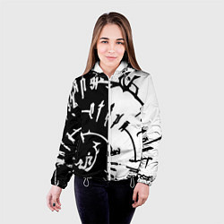 Куртка с капюшоном женская Астарион - знак на спине чб, цвет: 3D-белый — фото 2