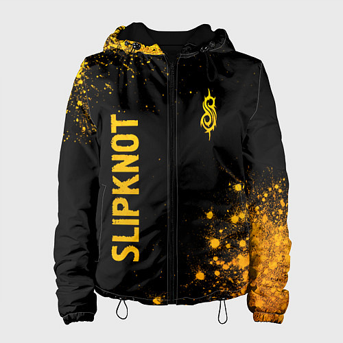 Женская куртка Slipknot - gold gradient вертикально / 3D-Черный – фото 1
