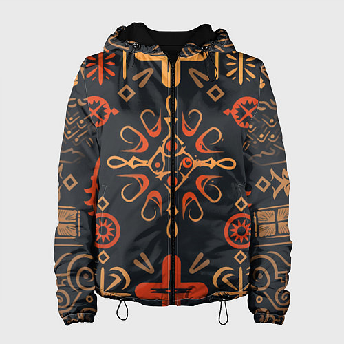 Женская куртка Орнамент в славянском стиле / 3D-Черный – фото 1