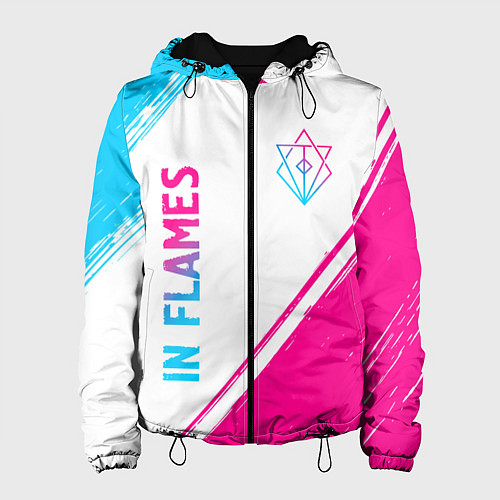 Женская куртка In Flames neon gradient style вертикально / 3D-Черный – фото 1